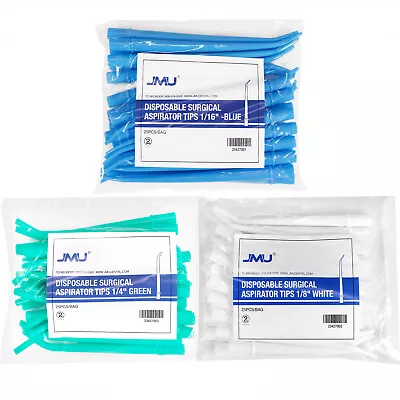 100 (4Bags) JMU Dental Aspirator Tips Surgical Suction Saliva PE 1/4  1/8  1/16  • $14.39