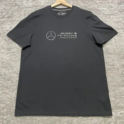 AMG PETRONAS MERCEDES Black T Shirt Mens XL F1 Formula One Official • £14.95