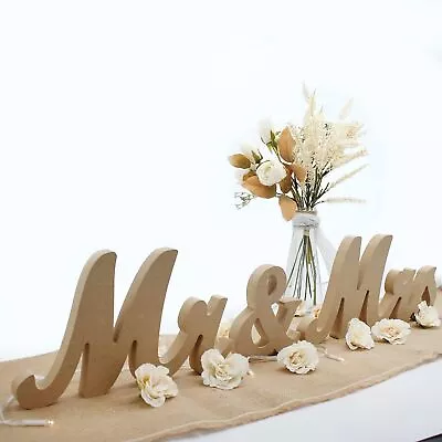 Mr & Mrs Sign For Wedding Table Large Mr And Miss Wooden Letters Party Decorat • $39.54