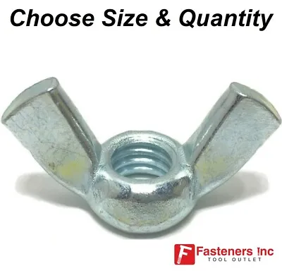 UNC Coarse Thread Wing Nut Zinc Plated Steel Nuts (Choose Size & Quantity) • $12.06