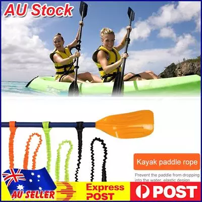 Elastic Canoe Paddle Leash Adjustable Paddle Strap Stretchable Kayak Accessor AU • $9.39