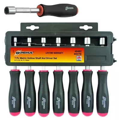 Bondhus 7pc Hollow Shaft Metric Nut Driver Set USA MADE 6-12mm 48492 Nutdriver • $35.91