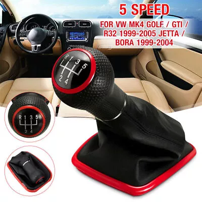 5 Speed Gear Shift Knob Shifter Gaiter Boot For VW Mk4 Golf GTI R32 Jetta Bora • $14.57