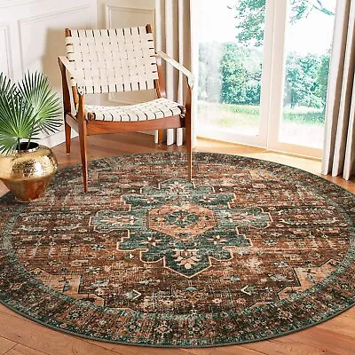 6ft Round Rug Large Ultra-Thin Washable Area Rug Vintage Living Room Mat Office • $108.34