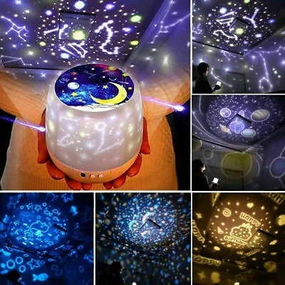Kids Room LED Night Light Star Sky Projector Lamp 360° Rotating Starry Baby Gift • £11.99