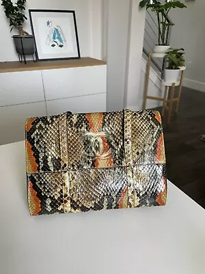 Chanel Vintage Multicolor Snakeskin Flapbag • $1750