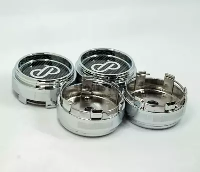 4x66mm Enkei Emblems Wheel Center Caps Hubcaps Rim Caps Badges Silver Carbon • $59.39