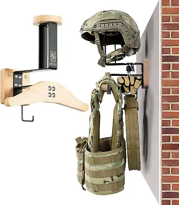 Tactical Gear Wall Mount Motorcycle Helmet Holder Stand Jacket Hanger Plate  • $44.87