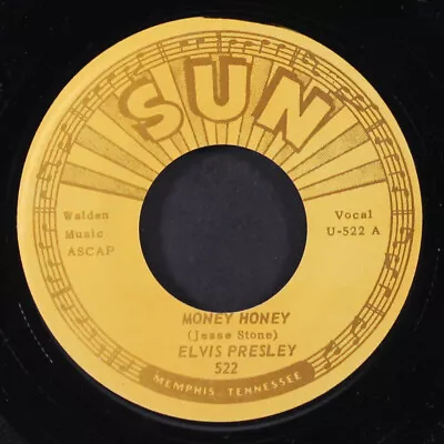 ELVIS PRESLEY: Money Honey / Blue Moon SUN 7  Single 45 RPM Hear! • $15