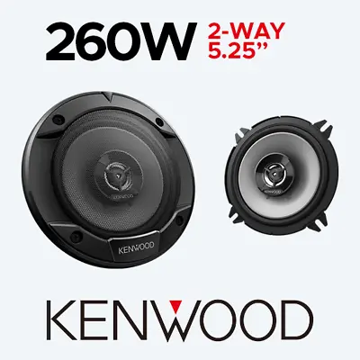 KENWOOD CAR DOOR/SHELF COAXIAL SPEAKERS PAIR 260W 2-WAY 5.25  13cm - KFC-S1366 • £24.95