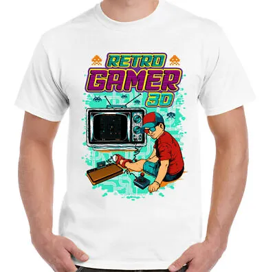 Gaming T-Shirt Retro Gamer Mens Funny ZX Spectrum Commodore 64 PC Console PC • £10.94