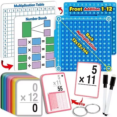 Multiplication Flash Cards + Pop Board Math Manipulatives Math Flash Cards ... • $28.66