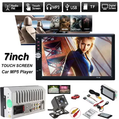 7inch 2DIN Car MP5 Player Bluetooth Touch Screen Stereo Radio HD+Rear Camera USA • $39.99