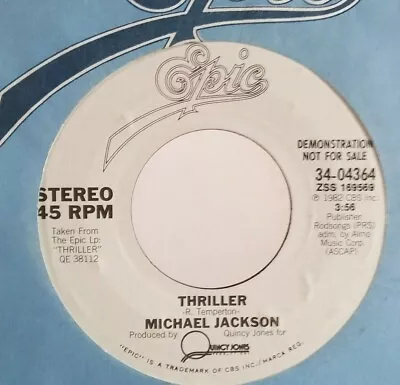 **LOOKS UNPLAYED**PROMO 45~MICHAEL JACKSON~Thriller 1982 • $24.99