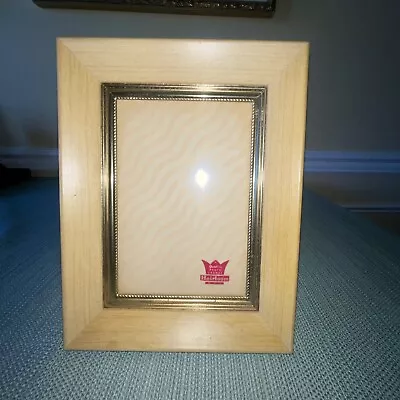 VINTAGE Gold-tone Picture Frame W/Wood Over The Gold Tone-For 4”x6” Picture • $11.24