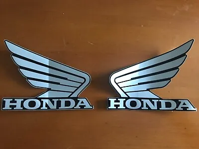 Honda Wing Motorcycle Stickers-Black Silver • $12