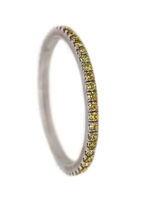 Eternity Band Ring In Platinum With 56 Natural Yellow Canary Diamonds • £1442.88