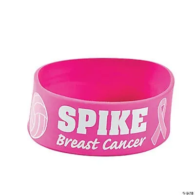 12 ~ Spike Breast Cancer Big Band Volleyball Bracelets Cancer Awareness  • $9.99