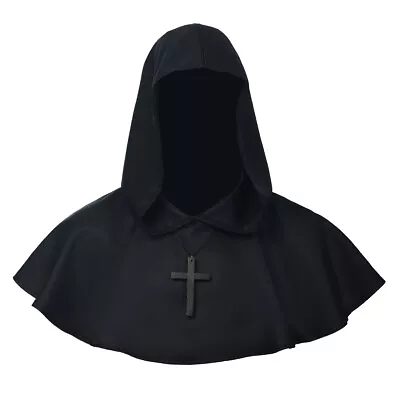 Medieval Friar Cowl Hat Halloween Monk Priest Pagan Cosplay Hooded Cloak Hat • $11.99