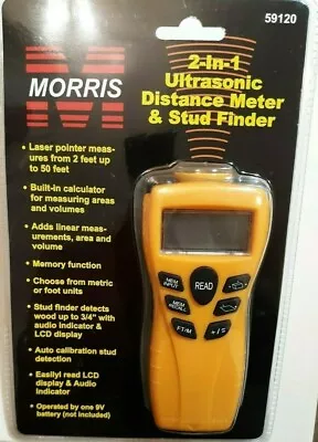 £38.27 • Buy MORRIS 59120 Ultrasonic Distance Meter & Wood Stud Finder W/Built-in Calculator 