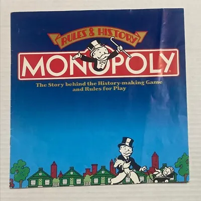 Monopoly Deluxe Anniversary Edition 1984 The Story Behind The History Rule Book • $4.82