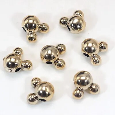 150pcs Metallic Golden Color Acrylic Mouse Face Beads 12mm Jewelry Making • $4.13