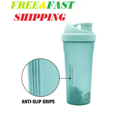 Athletic Works 24oz Aqua Protein Drink Shaker Bottle W/Mixing Ball NEW • $4.90