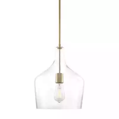 Kira Home Lucy 16  Modern Pendant Light + Clear Glass Vase Shade Adjustable Han • $64.60