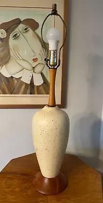 Mid Century Modern Teak Italian Lamp Pollack Bitossi Raymor Ceramic Pottery • $89.99