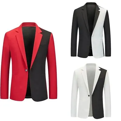 Men Formal Work Blazer Jacket Business Casual One Button Slim Fit Suit Coat Tops • $22.99