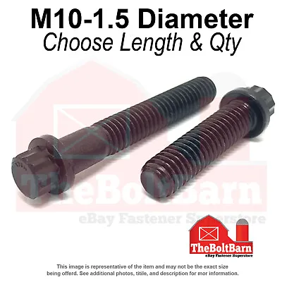 M10-1.5 Metric 12 Point Flange Screws Bolts Black Oxide (Pick Length & Qty) • $16.50