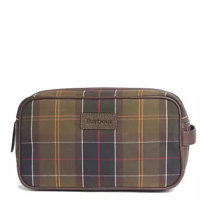 Barbour Tartan & Leather Wash Bag Classic Tartan • $75.90