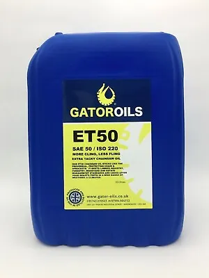 20 Litres Gator ET50 EXTRA TACKY CHAINSAW OIL Chain Guide Bar SAE50 ISO220 20 L • £54.99