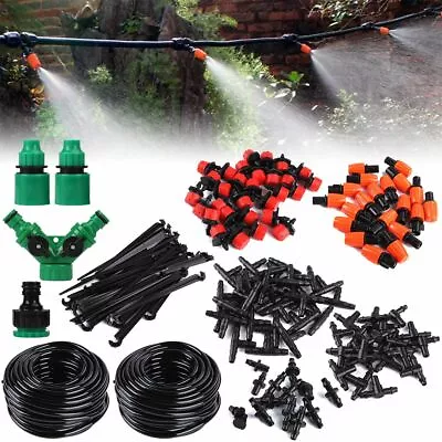 100FT 50FT Auto Drip Irrigation System Kit Timer Micro Sprinkler Garden Watering • $13.75