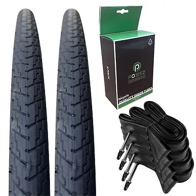 Positz 700 X 25c Value Pack Of 2x Road Bike Tyres + 4x Inner Tubes Presta Valve • $51.95