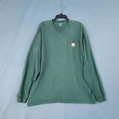 Carhartt Men's Regular Fit Pullover Long Sleeve Shirt Green Size L • $12.89