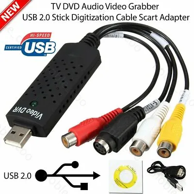 USB 2.0 Video Audio VHS To DVD Converter Capture Card Adapter Windows 7 8 10 Xp • $11.78