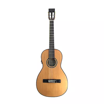 Caraya Parlor Cedar Top Built-In Pickups/Tuner Acoustic Guitar - Natural PARLOR6 • $289