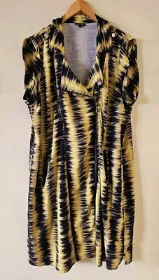 CITY CHIC PLUS SIZE Hazy Daze Zip Front Shirt Dress Size L (20) Yellow & Black • $31.96