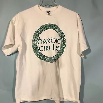 Bardic Circle T-shirt White & Green Irish Design St. Patricks Day 2XL VTG Flawed • $18.75