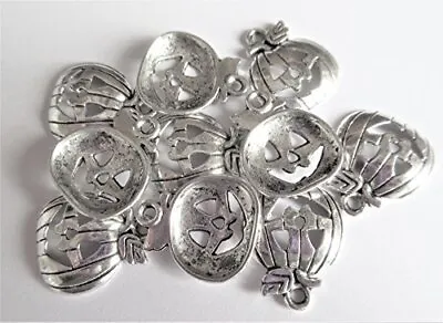 £1.99 • Buy Pumpkin Lantern Halloween Charms Jewellery Making Pendants Silver Pack 10