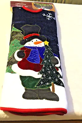 Sears Trimming Traditions 48  Velour Tree Skirt W/glittery Snowman Appliqued Nwt • $39.99