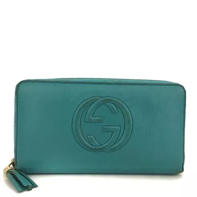 GUCCI Interlocking G Tassel Leather Zip Around Long Wallet/2W0759 • $72