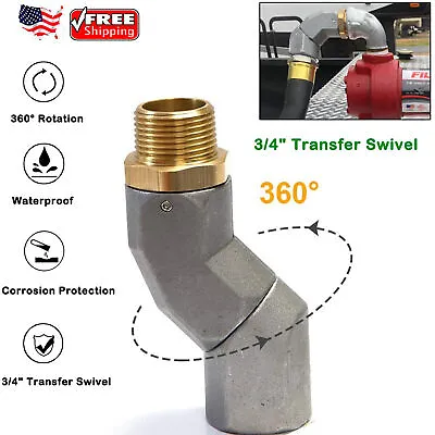 3/4  Fuel Hose Swivel 360° Rotating Connector For Fuel Swivel Fuel Transfer Hose • $17.99