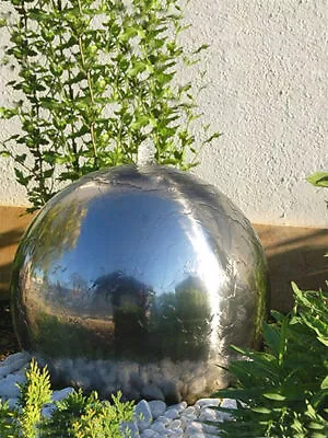 42cm Stainless Steel Ball Sphere Water Feature With LED Lights  • £249