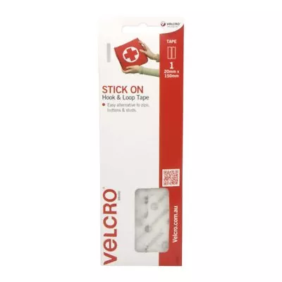 Velcro Brand Sticky Back Hook Loop Fastener White Strip Adhesive Tape 20 X 150mm • $8.95