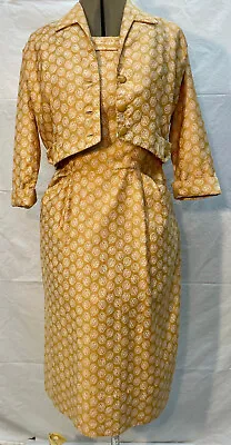 VTG 40s-50s Wiggle Dress & Bolero Jacket W/ Sword & Shield Print Fabric • $35