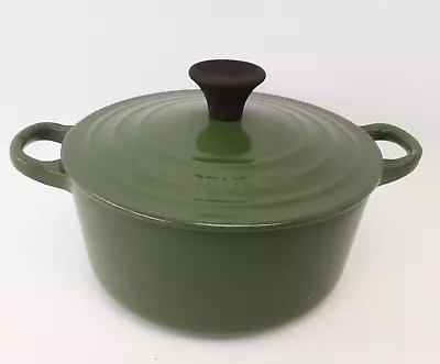 Genuine Le Creuset Cast Iron Green 18cm Round Casserole Dish Pot Pan With Lid • £45