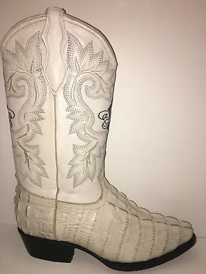 Men's Cowboy Crocodile Boots Print Embossed Leather Botas Vaqueras De Mexico 099 • $106.59