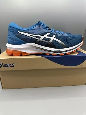 NEW ASICS Men's GT-1000 10 Running Shoes 1011B001-402 Blue/Orange Size 8 • $48